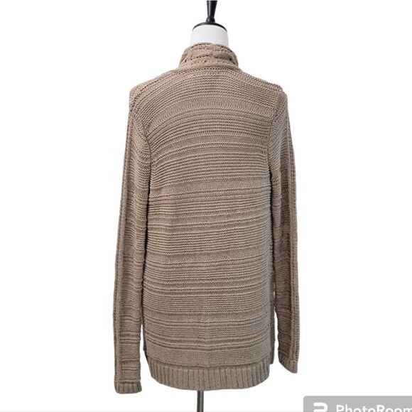 Ann Taylor Gold Thread Cable Knit Cardigan Sweater Shimmery Elegant Size S - Picture 3 of 8